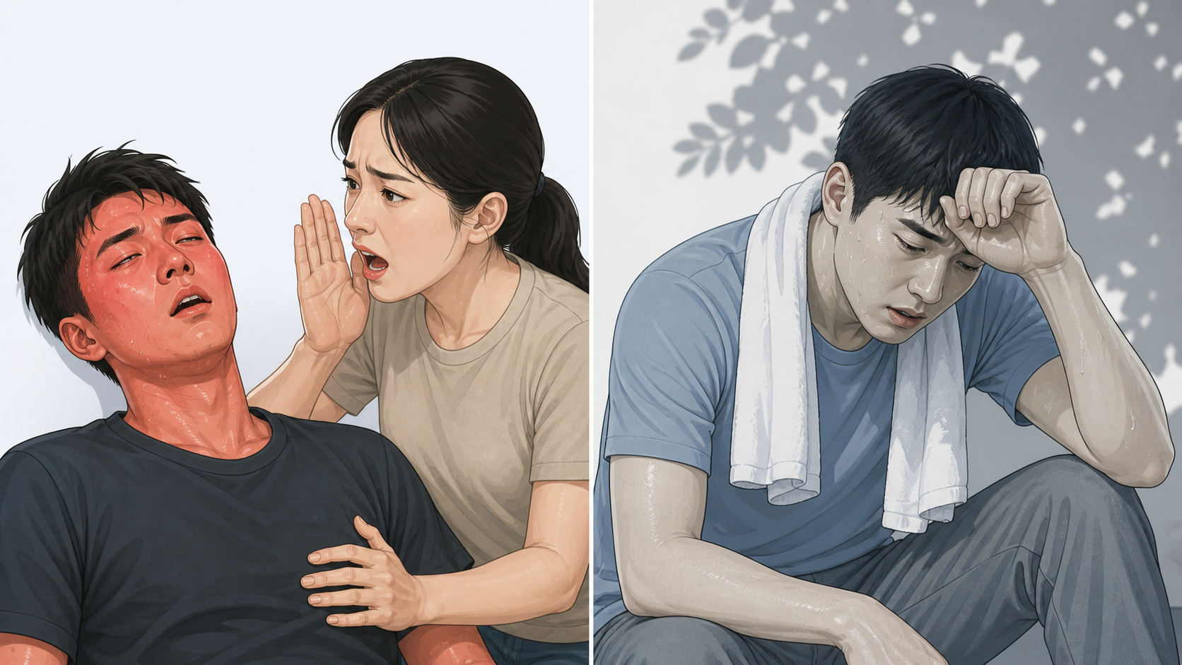 땀의 유무보다 의식 변화를 먼저 보는 이유 - 열사병과 열탈진 구분