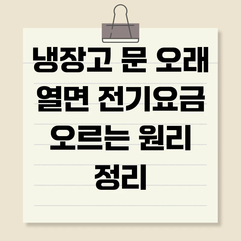 냉장고 문 오래 열면 전기요금 오르는 원리 정리