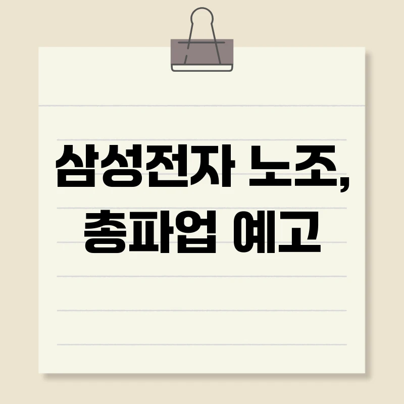 삼성전자 노조, 총파업 예고